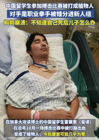 中国留学生参加搏击赛被打成植物人图片 中国留学生参加搏击赛被打成植物人图片